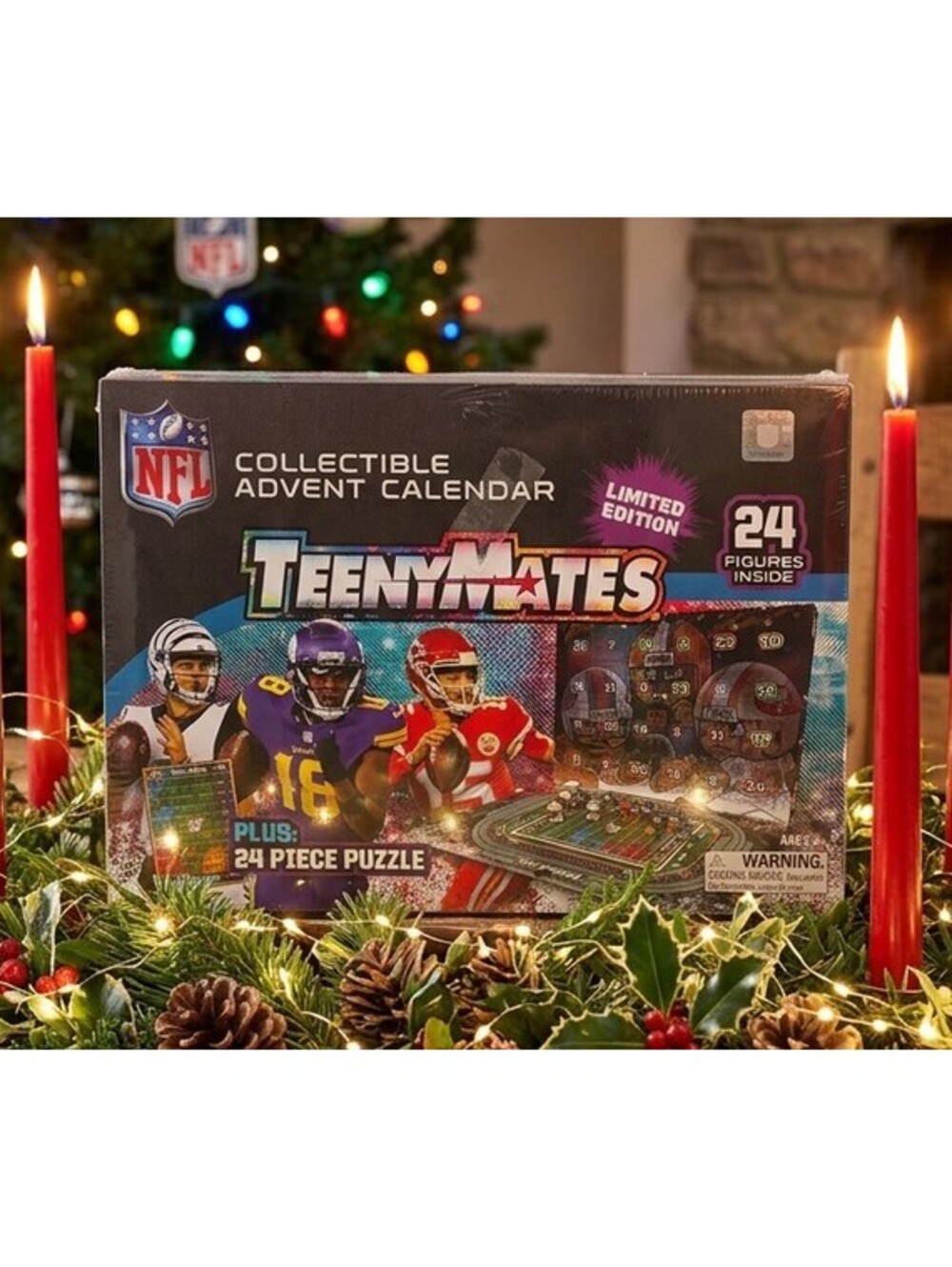 NFL TeenyMates 2024 Advent Calendar 24 Figures Color Rush Puzzle NIB Sealed